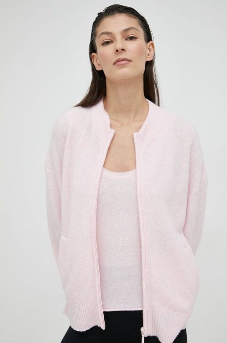 Кардиган з домішкою вовни American Vintage жіночий колір рожевий