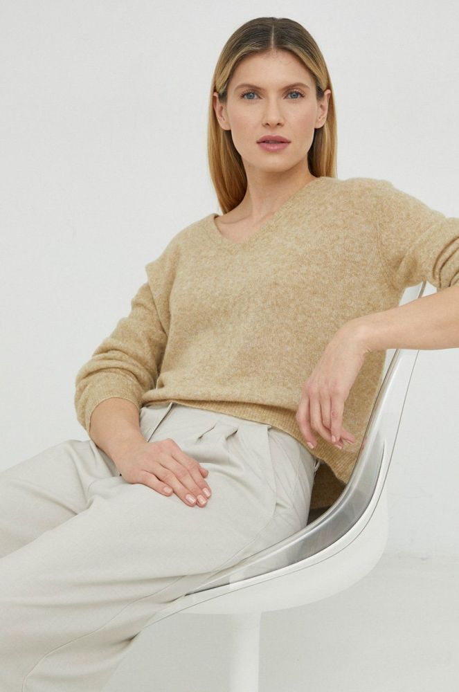 Вовняний светр American Vintage жіночий колір бежевий легкий