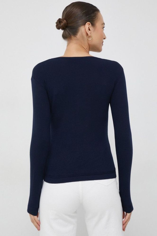 Бавовняний светр United Colors of Benetton жіночий колір синій легкий (2929799) фото 5