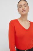 Бавовняний светр United Colors of Benetton жіночий колір помаранчевий легкий