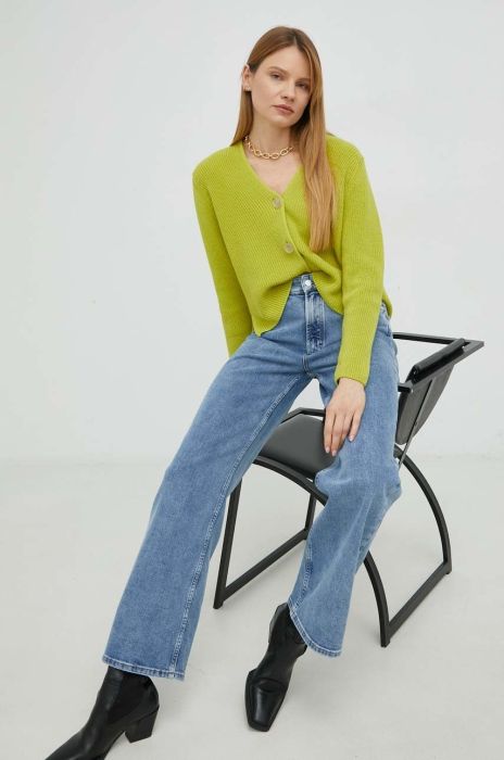 Бавовняний кардиган Marc O'Polo жіночий колір зелений