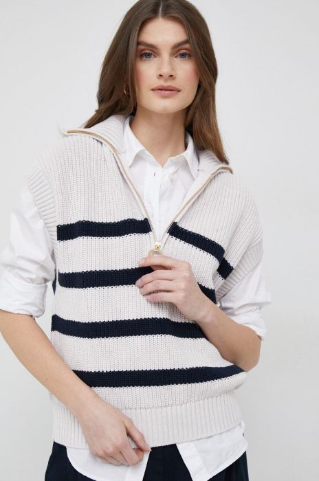 Бавовняний светр Tommy Hilfiger колір бежевий теплий гольф (3023302)