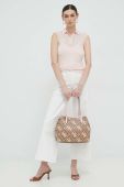 Жилетка з домішкою шовку Marciano Guess жіночий колір рожевий легкий