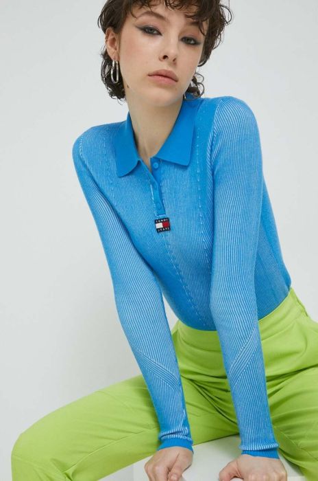 Светр Tommy Jeans жіночий легкий колір блакитний (2997113)