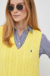 Бавовняна жилетка Polo Ralph Lauren колір жовтий