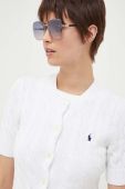 Бавовняний кардиган Polo Ralph Lauren колір білий легкий