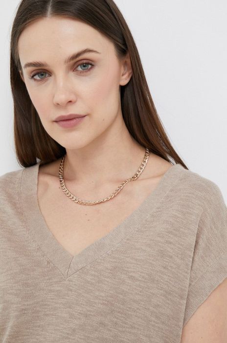 Лляний жилет Gant колір бежевий легкий