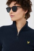 Светр з домішкою вовни Lyle & Scott жіночий колір синій теплий