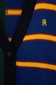 Дитячий кардиган з домішкою вовни Tommy Hilfiger колір синій легкий
