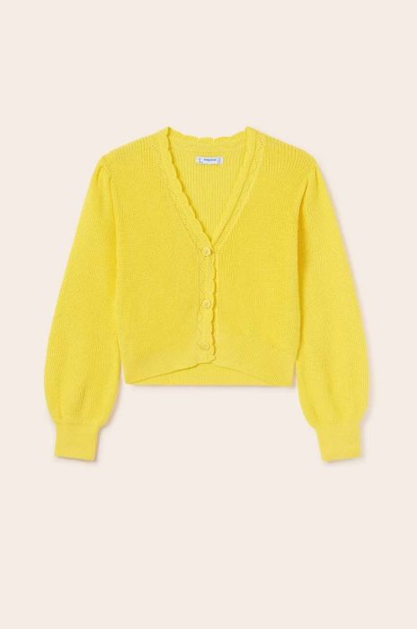 Дитячий кардиган Mayoral колір жовтий легкий (2944701)