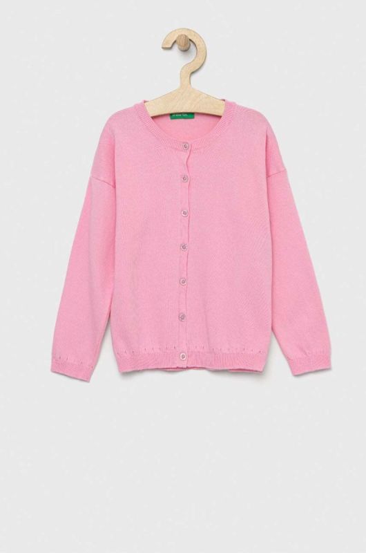 Дитячий кардиган United Colors of Benetton колір рожевий легкий (2985516)