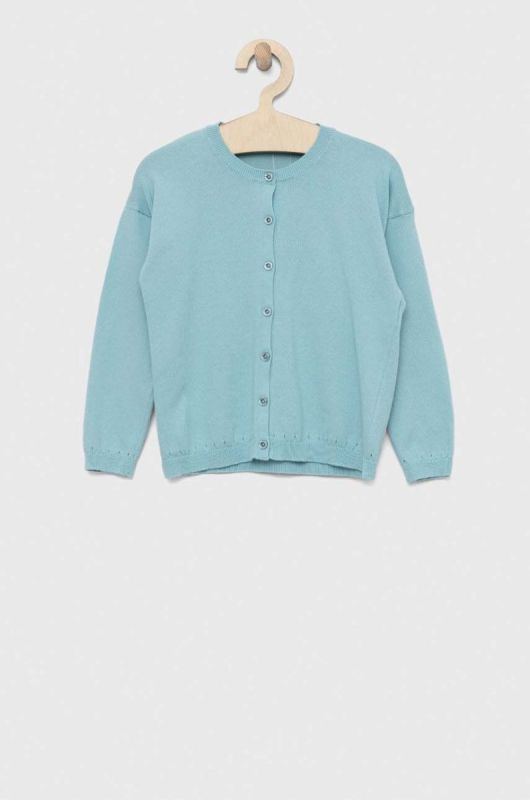 Дитячий кардиган United Colors of Benetton колір бірюзовий легкий