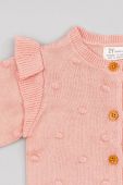 Дитячий бавовняний кардиган zippy колір рожевий легкий