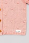 Дитячий бавовняний кардиган zippy колір рожевий легкий