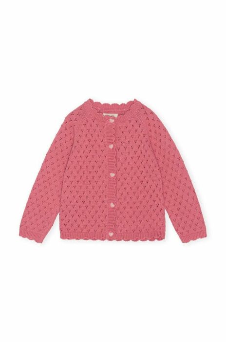 Дитячий бавовняний кардиган Konges Sl?jd колір рожевий легкий (3015343)