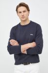 Бавовняний светр BOSS BOSS GREEN чоловічий легкий колір темно-синій