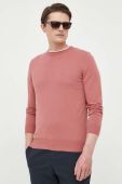 Бавовняний светр BOSS колір рожевий легкий