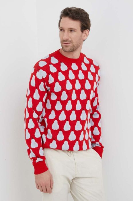 Бавовняний светр United Colors of Benetton колір червоний