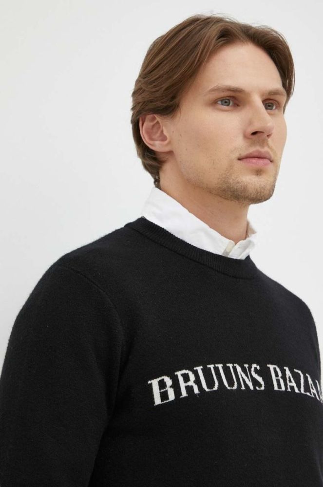 Светр Bruuns Bazaar Simon Nouveau чоловічий колір чорний легкий фото 5