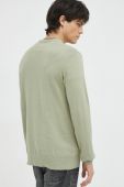 Бавовняний светр Wrangler колір зелений легкий