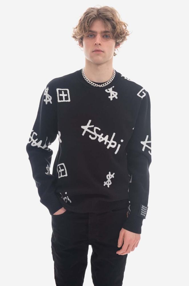 Светр KSUBI Kash Box Knit Crew чоловічий колір чорний MPS23KW001-black