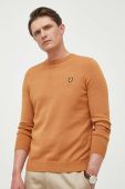 Бавовняний светр Lyle & Scott колір коричневий легкий