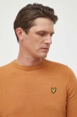 Бавовняний светр Lyle & Scott колір коричневий легкий