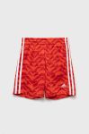 Бавовняні шорти adidas U FT колір червоний регульована талія