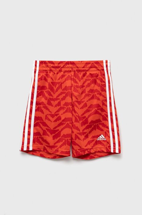 Бавовняні шорти adidas U FT колір червоний регульована талія