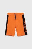 Дитячі бавовняні шорти Guess колір помаранчевий регульована талія (2851377)