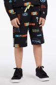 Дитячі бавовняні шорти Guess колір чорний регульована талія (2856978)