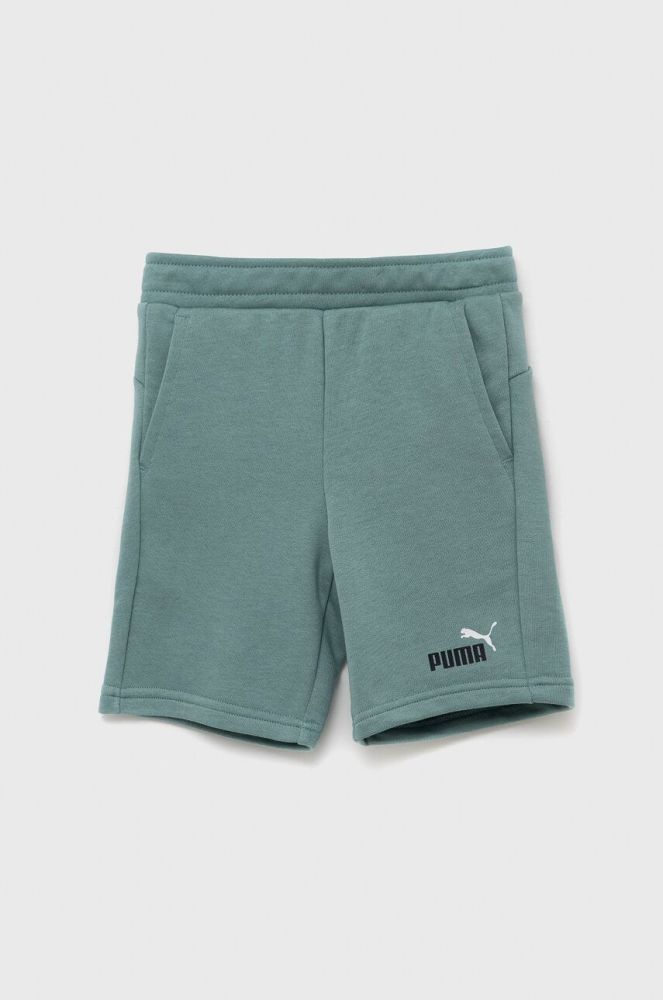 Дитячі шорти Puma ESS+ 2 Col Shorts TR B колір бірюзовий регульована талія