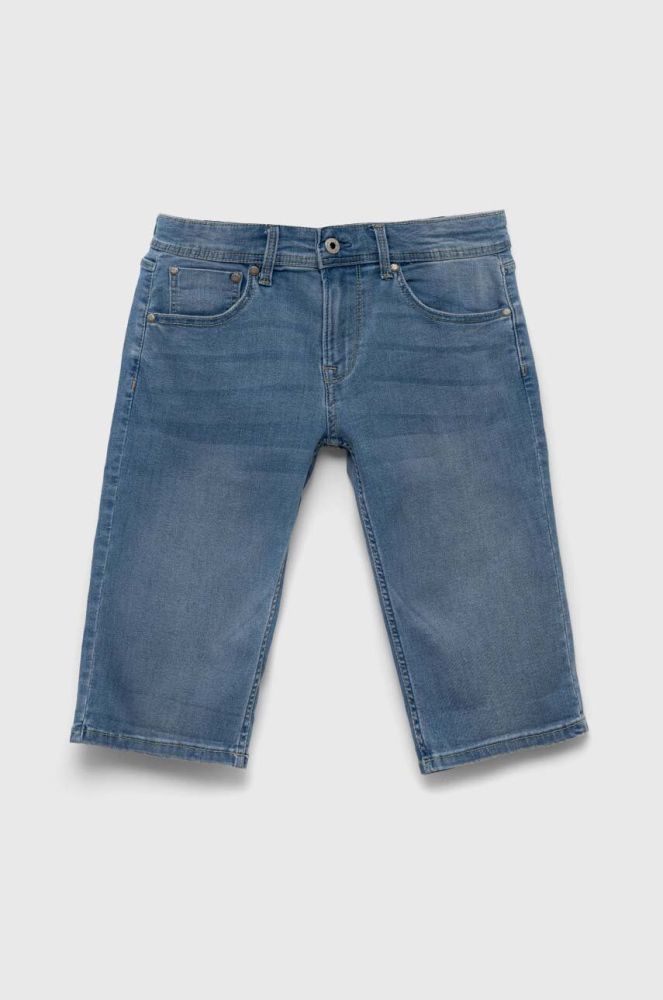 Дитячі джинсові шорти Pepe Jeans PJL BJ Denim регульована талія колір блакитний (3186658)