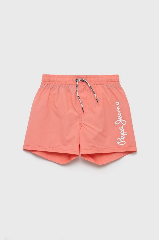 Дитячі шорти для плавання Pepe Jeans колір помаранчевий з принтом