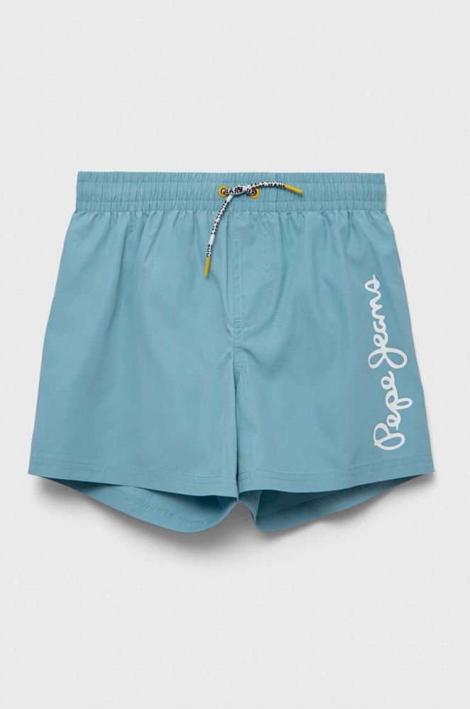 Дитячі шорти для плавання Pepe Jeans колір бірюзовий з принтом