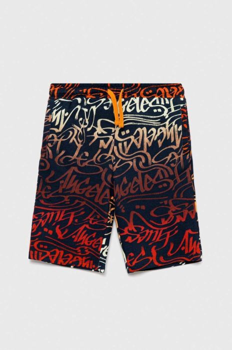 Дитячі бавовняні шорти Guess колір синій регульована талія (3009348)