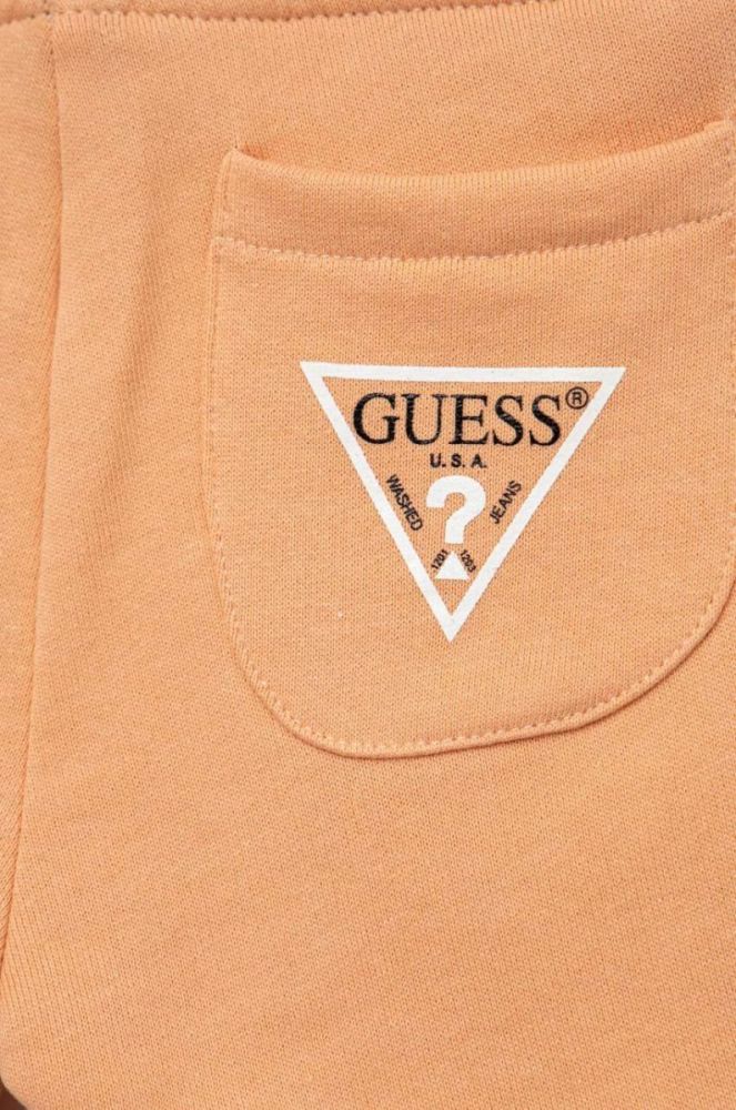Дитячі бавовняні шорти Guess колір помаранчевий регульована талія (3212272) фото 3