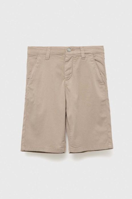 Шорти Guess колір бежевий регульована талія