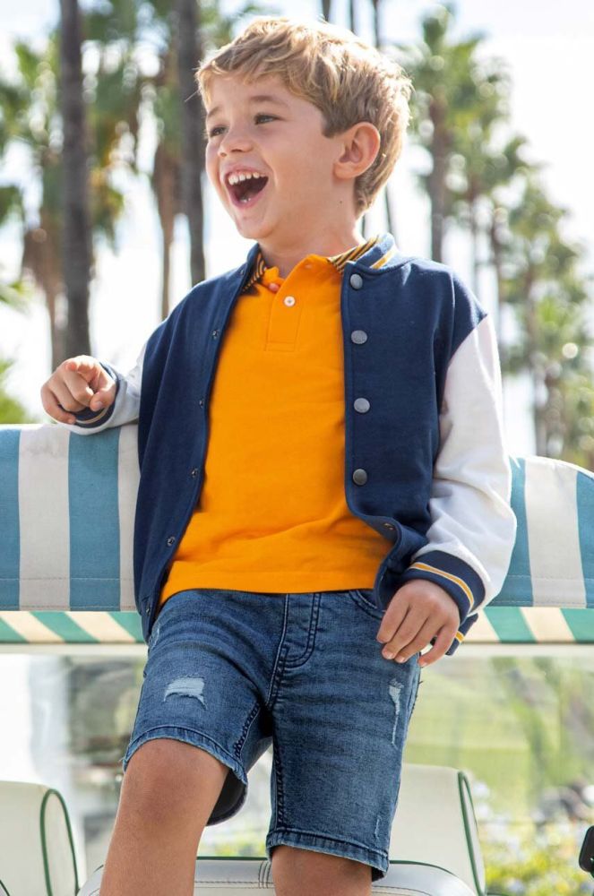 Дитячі джинсові шорти Mayoral регульована талія колір блакитний (2966618)