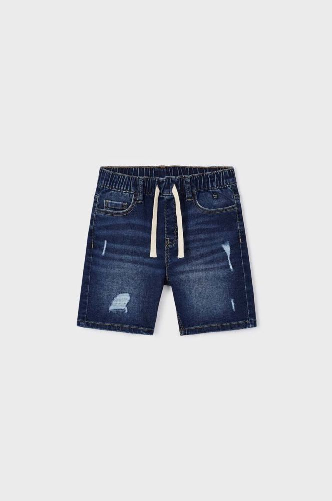 Дитячі джинсові шорти Mayoral колір синій регульована талія (2966628)
