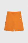 Дитячі бавовняні шорти United Colors of Benetton колір помаранчевий регульована талія