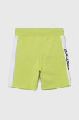 Дитячі бавовняні шорти Sisley колір зелений регульована талія