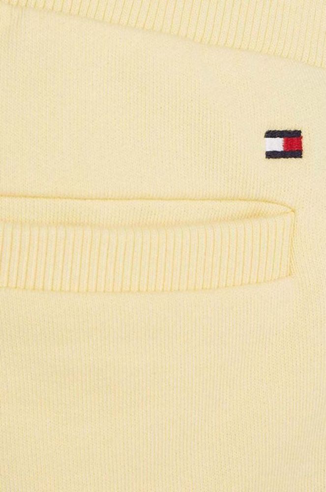 Дитячі бавовняні шорти Tommy Hilfiger колір жовтий регульована талія фото 3