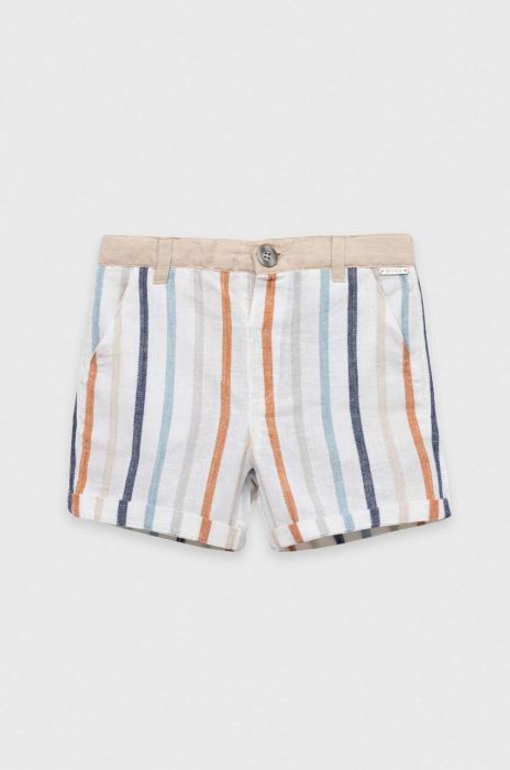 Дитячі шорти з домішкою льону Birba&Trybeyond регульована талія колір барвистий
