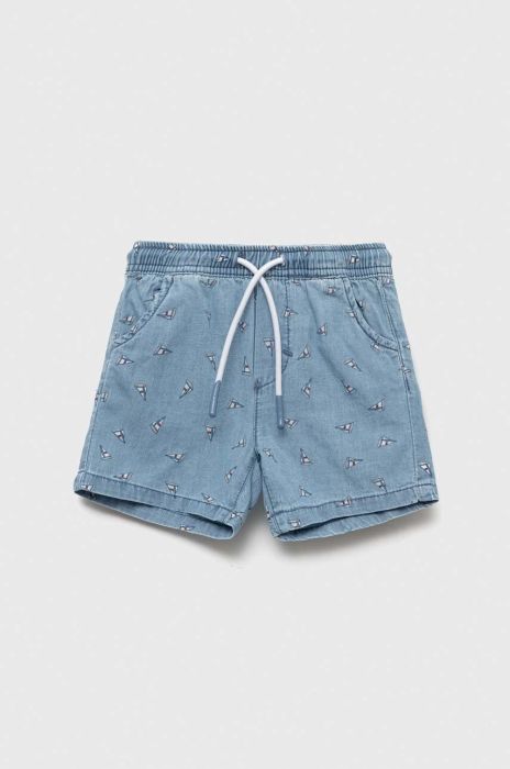 Бавовняні дитячі шорти Birba&Trybeyond регульована талія колір блакитний