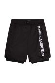 Дитячі шорти Karl Lagerfeld колір чорний регульована талія (3071735)