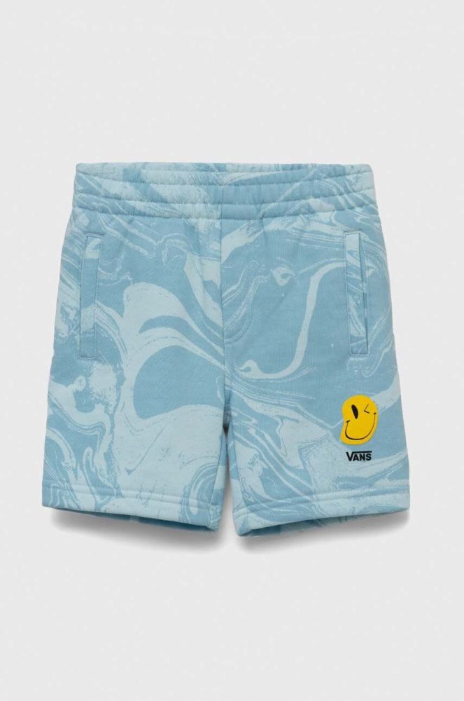 Дитячі шорти Vans MARBLE FLEECE SHORT BLUE GLOW регульована талія колір блакитний