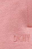 Бавовняні шорти Dkny колір рожевий однотонні висока посадка