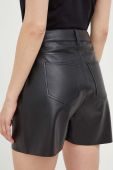 Шкіряні шорти Custommade Nava жіночі колір чорний однотонні висока посадка