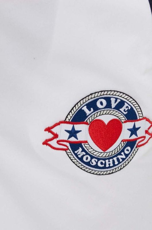 Бавовняні шорти Love Moschino колір білий фото 4